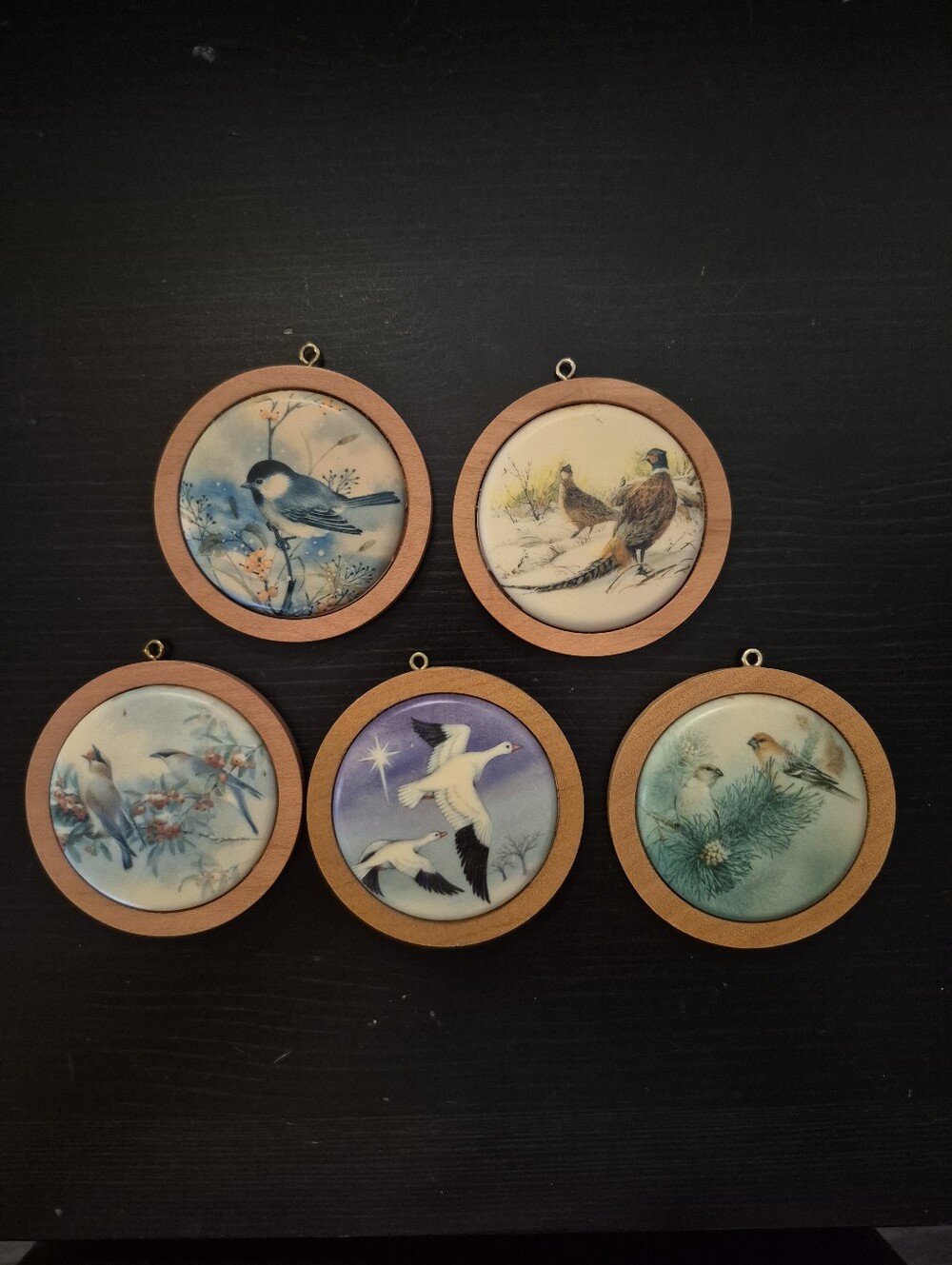 Vintage Hallmark Wood Tone Wildlife Collection Ornaments - Brown